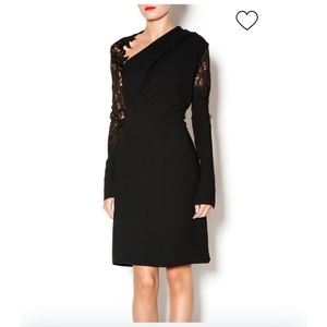 Elegant Black Lace Sleeve Dress